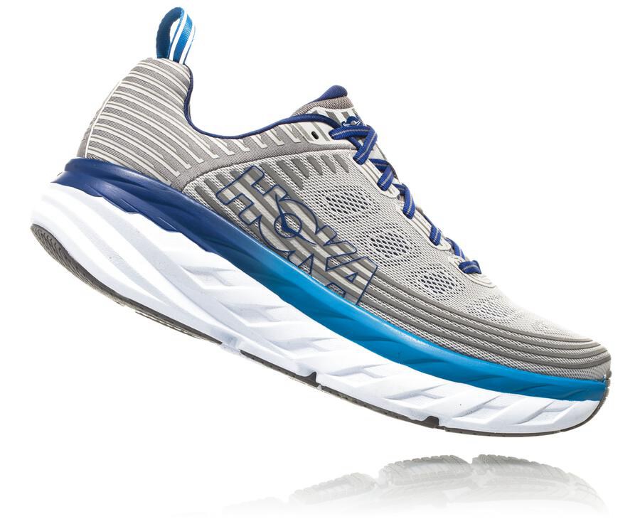 Hoka One One Running Shoes Mens Grey - Bondi 6 - 02418RVSJ